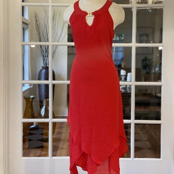 Dress Red with a hint of orange, size 6, fresh - Picture 1 of 5